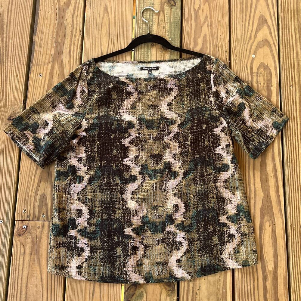 NWOT Broadway & Broome by J.Crew Blouse - Silk Blend - Abstract Print - Sz Large